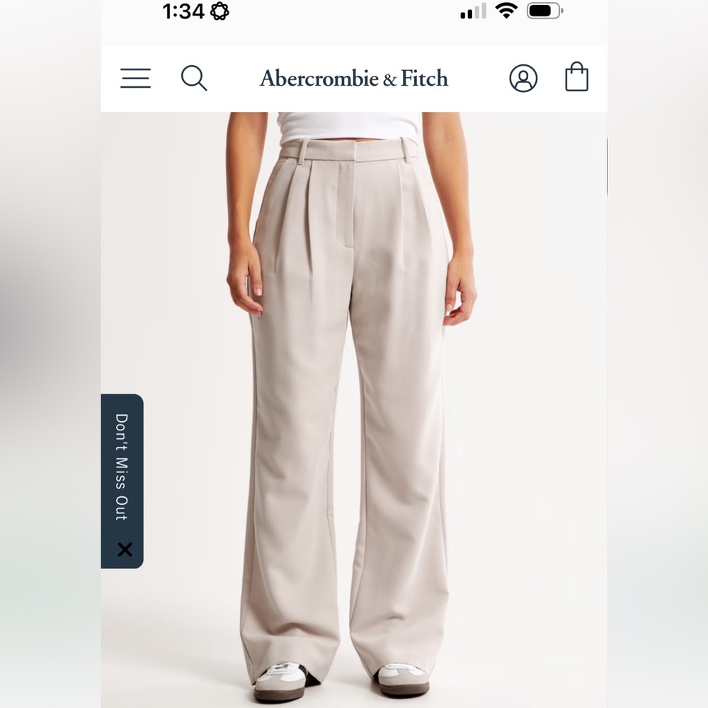 Abercrombie & Fitch Cream Wide Leg Pants
